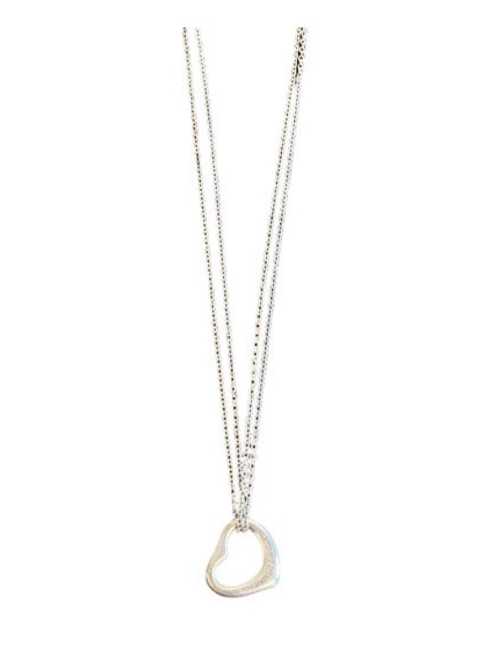 Tiffany & Co. Elsa Peretti Open Heart pendant sterling silver chain 925
